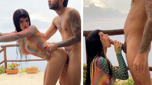 Amazing Sex in Amalfi! 🇮🇹 Couple Fucks intensely outdoors! Hard Sex, Face Fucked and Creampie!