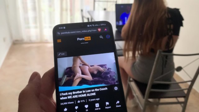 I find my stepmother on a porn site and she fucks me in exchange for not revealing her secret