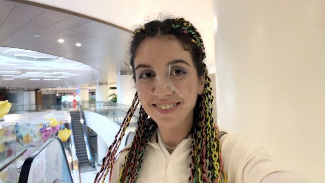 Blowjob in Public Toilet at a Shopping Mall - Public Cumwalk - Katty West