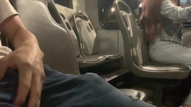 Flash dick on public bus, horny girl approaches me
