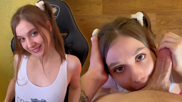 My boyfriend brought 4 liters of lube and fucked my wet mouth and tight pussy!