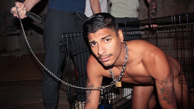 🐶 Humiliated Frat Pledger Apollo Endures Sexy Hazing: Dog Caged, Water Bowl, and Anal Submission