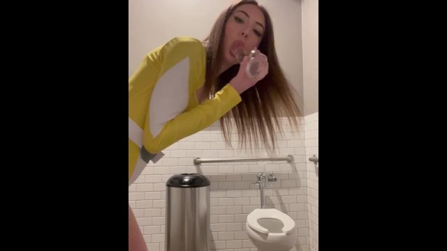 PussyRanger Public Bathroom Dildo Play