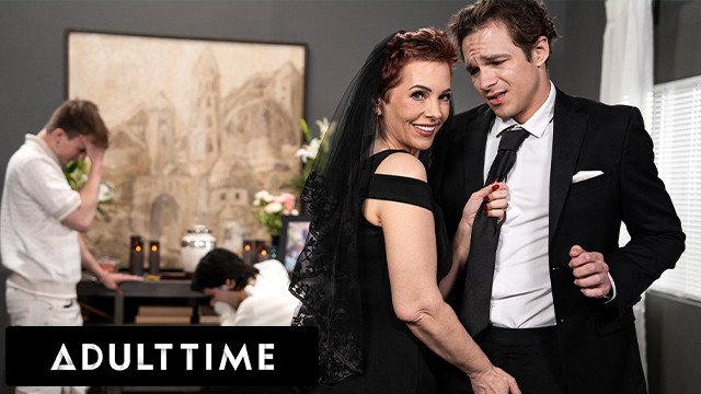 ADULT TIME - Horny Tattooed GILF Ruby Lynne CAUGHT Fucking Big Dick Stud During Her Hubby's Funeral!