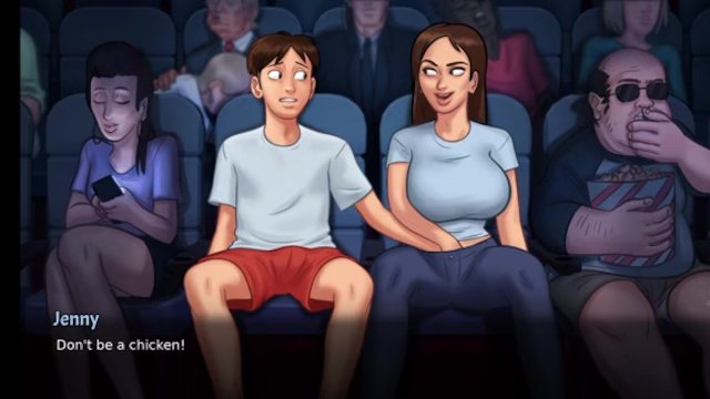 Dabby and anon go to flim hall to saw flim then after some time dabby in mood in summer time saga ne