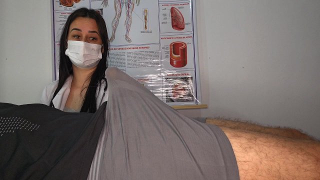 Hot Nurse Surprised by Hard Patient on Stretcher