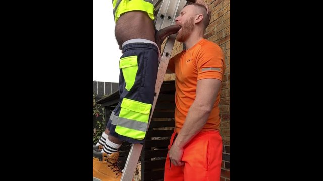 Risky outdoor construction site BBC Hole stretching creampie