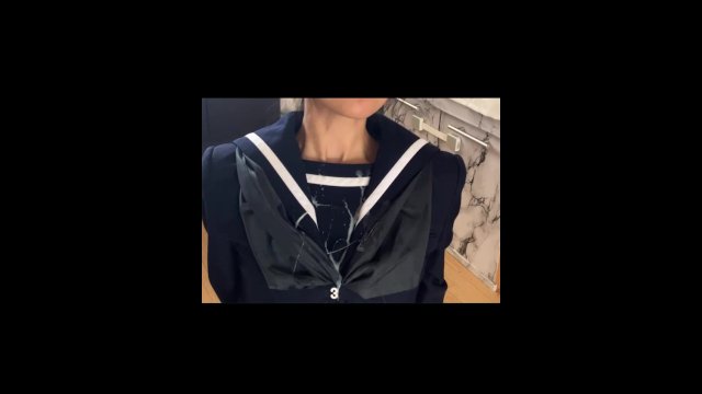 【制服ザーメン】清楚系JKセーラー服にザーメン大量ぶっかけ（熊●・第●）