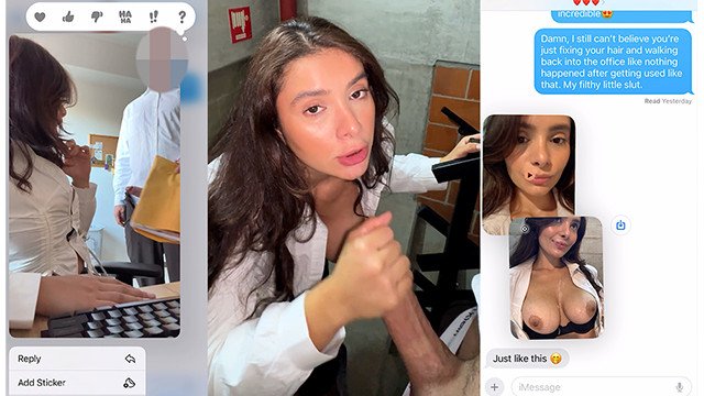 CUCKOLD TEXTS: Blowjob in the Office Emergency Stairwell