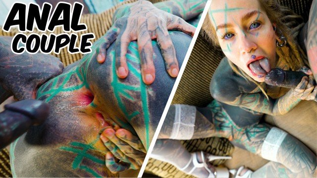 Hard ANAL fuck for Tattooed Girl - Balls Deep Assfuck for Goth Slut - ATM, Facial