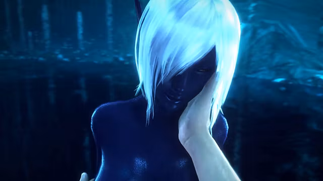 Dark elf Queen Nualia touches huge breasts, noname55