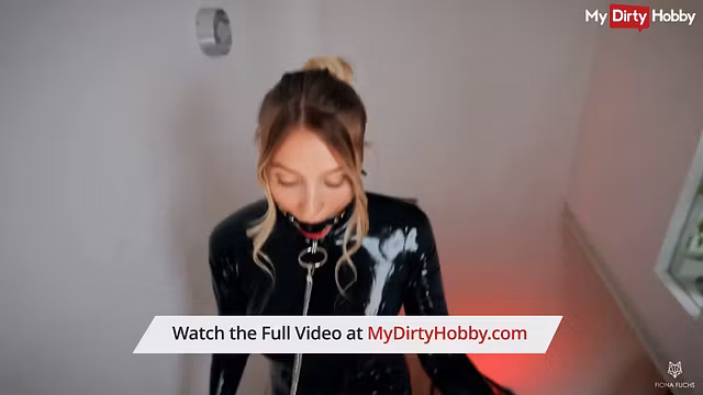 Big tit dominatrix MILF gets fucked in her latex suit  - MyDirtyHobby German amateur sex