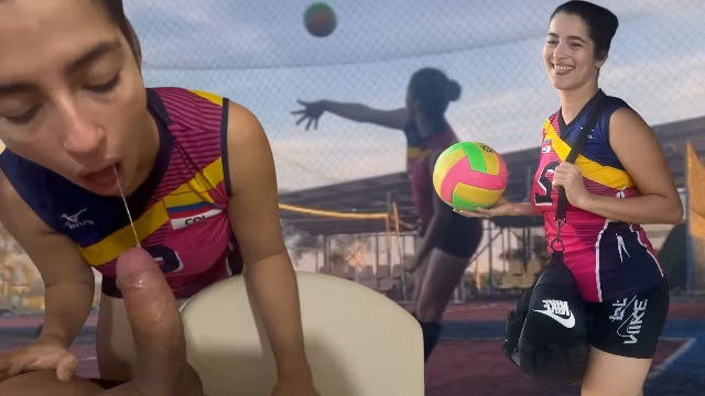 Jugadora de Volei es follada por un fan en el baño