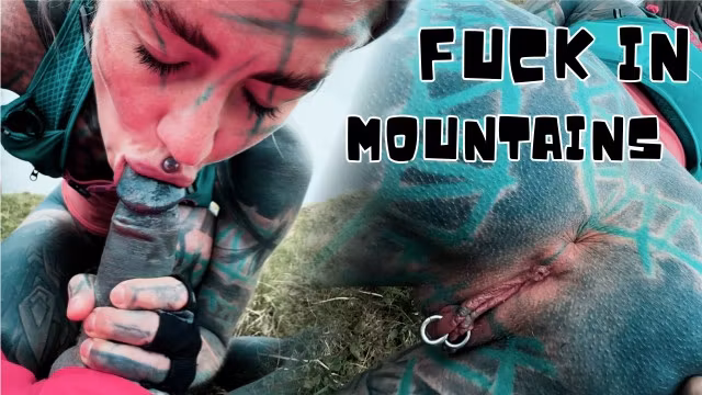 Mountainside Fuck Facial Cumshot in the Wild