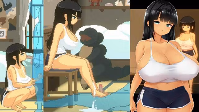【#02 SUMMER ~夏の14日~(体験版)実況】ドットエッチ開始！爆乳美女に手コキフェラ足コキしてもらう。(ドットアニメーションエロゲー)