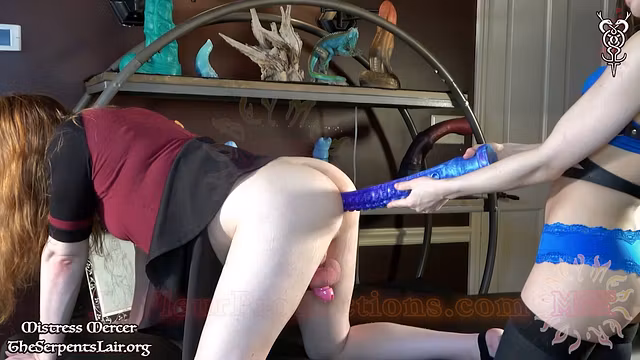 Sissy Slut Takes My New Massive Ridged Dildo Haul in Chastity by Mistress Mercer
