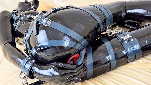 OnlyFans teaser - Anal fun in latex catsuit with built-in vaginal and anal condoms!