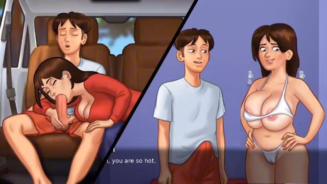 Stepmom Gives Him A Hot Blowjob For The First Time In The Car(18+) - Summertime Saga New Update