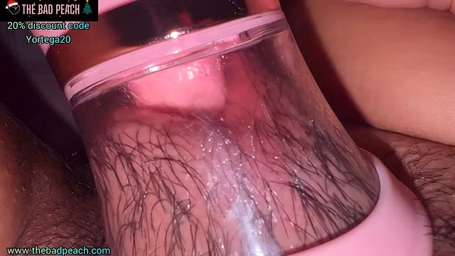 New suction toy sucks my tits and hairy pussy THEBADPEACH💦