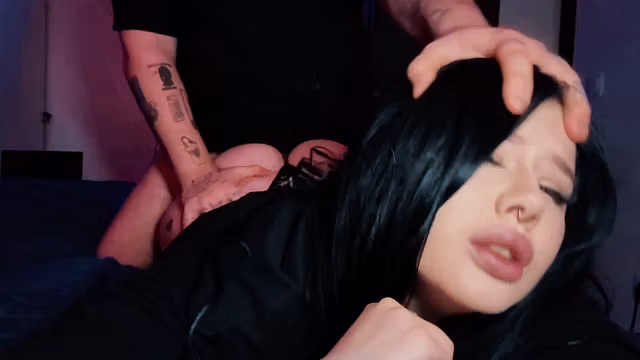 Hard sapanked and fucked my step-sister KinkyBliss's huge ass while she shook her huge tits