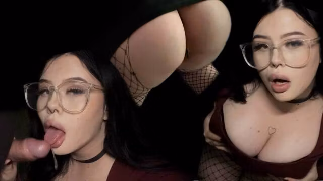 Your sex in 2016 with a stranger brunette kinkybliss with a huge ass and tits, you cum on her face and glasses