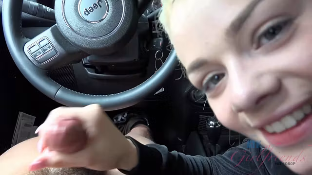 POV - Elsa Jean sucks and fucks you in the seat of the car so she can get a load of your cum all over.