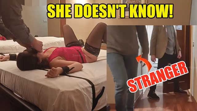 French Wife CATRINE CROISSANT Blindfolded - Husband SWITCHES with Stranger