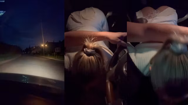 College Girl Sucks My Cock While We Drive Past Her Boyfriends House!!