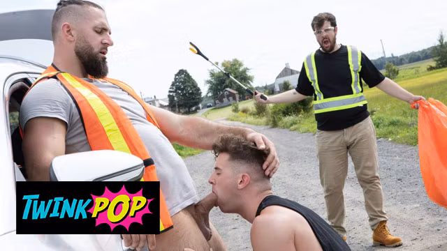 TWINKPOP - Trevor Brooks Takes Chuck Conrad’s Huge Cock In The Car And Waits For A Hot Facial Finish