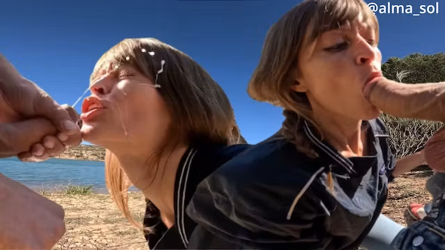 Italian MILF Lost in Spain Sucks Stranger for Directions - Risky Public Blowjob Huge Facial