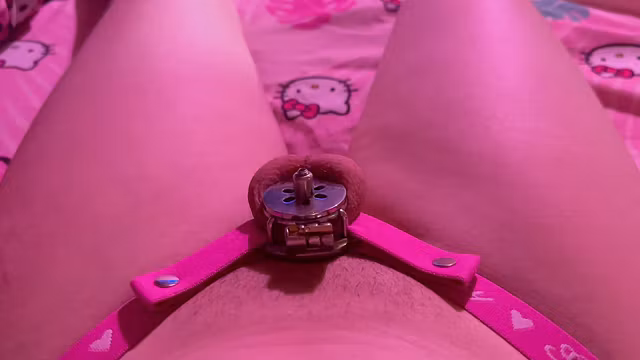 Sissy Unlocks Chastity And Fingers Her Clitty