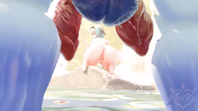 Bathysmal Vishap fucks Eula in a small spring - Genshin Impact