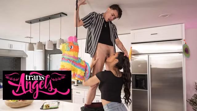 TRANS ANGELS - Zariah Aura Eats Out Joey Michaels’ Juicy Hole Before A Kitchen Counter Pounding