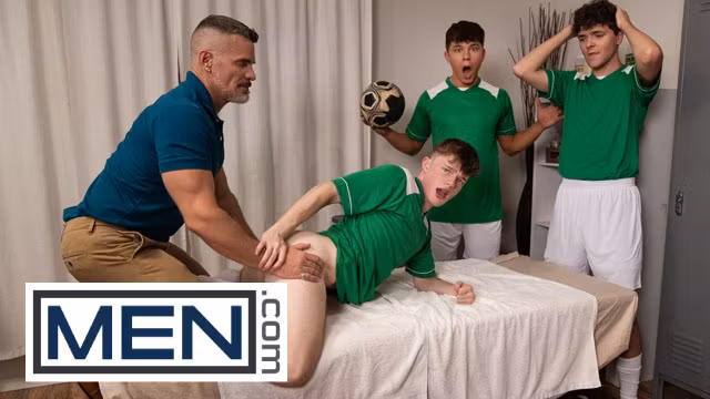 MEN - Jake Preston Gets An Unorthodox Massage From Landon Conrad That Ends With Hot Table Sex
