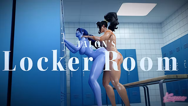 Talon's Locker Room (Overwatch widow and la Lupa fuck each other in lockers in the evening)