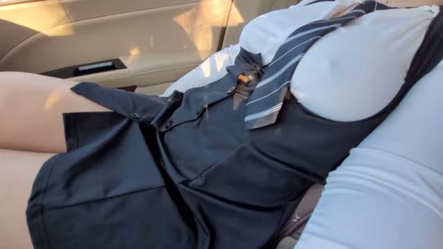 Picked Up Hot Schoolgirl 18+ with Big Tits and Hard Nipples See Through Shirt