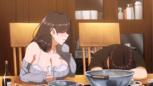 The Married Woman Nextdoor ▹ Cheating MILF Gets Hammered by Neighbor During Family Dinner  Hentai Gameplay