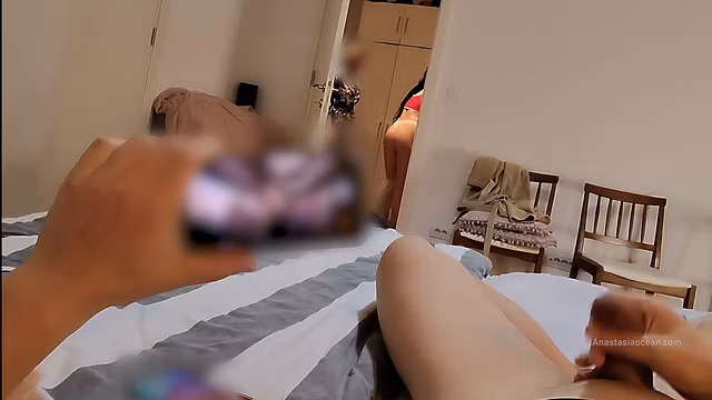 He was peeping and jerking off, while my stepmom and I were changing clothes. Voyeur.