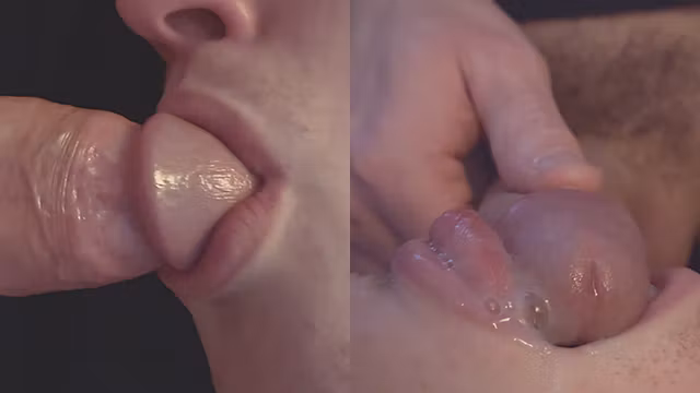 Dumping my thick creamy cumload in the dude's mouth