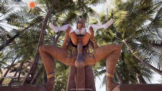 Lara Croft is a good girl because she takes the statue's fat dick in her ass. 3D Hentai Game
