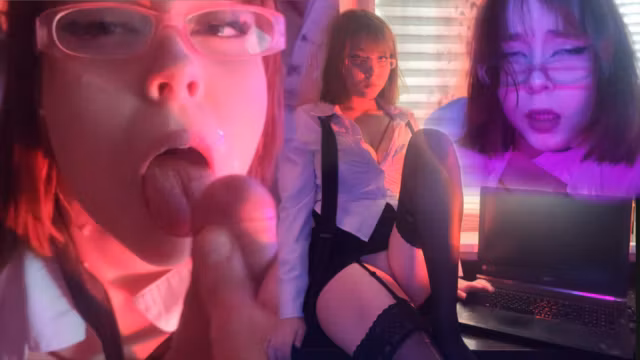 Freeuse redhead secretary with huge tits gets fucked in the office without being distracted from filling out reports