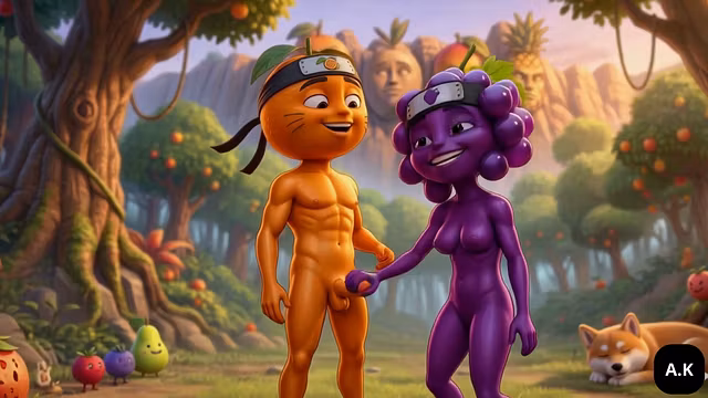 Ninja Laranja Fucks Uva Ninja in the Forest Near the Hidden Village Forbidden Forest Sex Ninja Laranja and Uva Ninja Near the Village Secret Forest