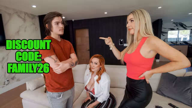 Busty MILFs Bunny Madison and Taylor Gunner Share Young Stepson's Cock
