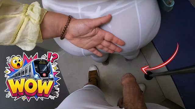 Handjob in Train - Horny Milf Touch my Dick in Subway