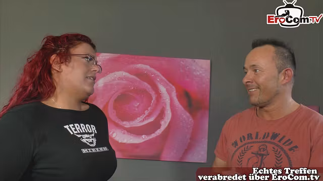 German redhead BBW milf neighbor approached and fucked