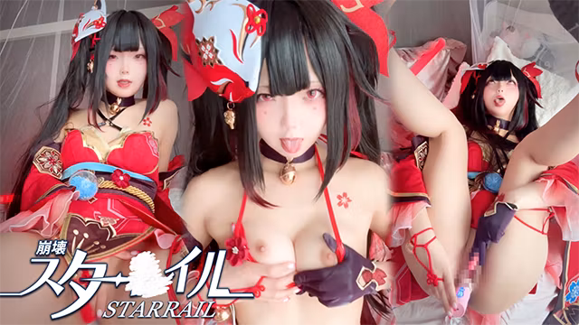 Sparkle from HONKAI STARRAIL is fucking herself until INTENSE orgasm with Ahegao