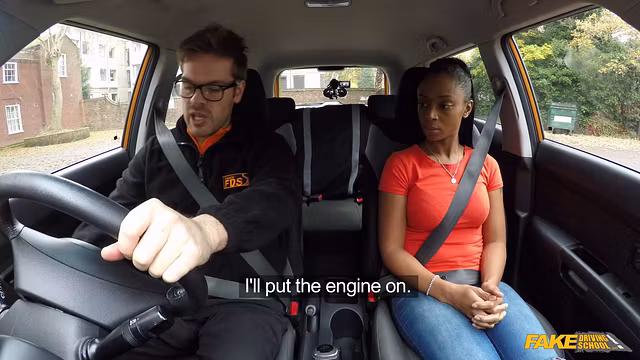 Safe For Work - Busty Black Student causes Driving Instructor melt down