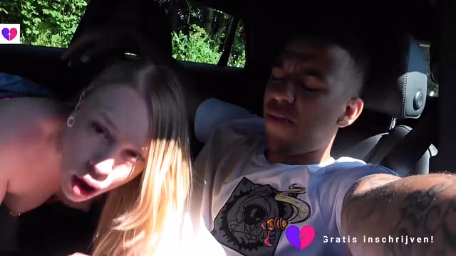 Public Sex: Black Guy has Car Sex with Hot Dutch Slut