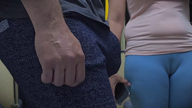 Pervert Stranger Touch Her Ass Inside Bus and Ejaculate Fast Using Girl's Hand