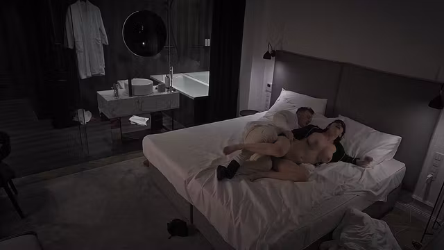 Horny,Stepmom Shares Bed, In Hotel,with Stepson after Party-Dada Deville, RealAmateurMilf